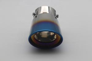 Embouts de tuyau d'échappement en métal pour modification de voiture, bleu titane brûlé en biais - Product Image 3