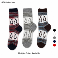 Chaussettes pour hommes à motif personnalisé, chaussettes en tricot jacquard vintage nordique, chaussettes douces et respirantes, chaussettes décontractées pour le travail, vente en gros OEM