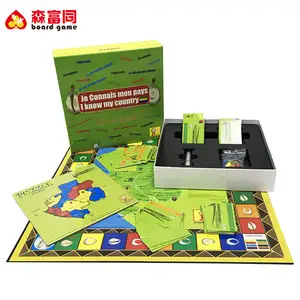 personalizado de papel de impresión de juguetes/riesgo de ajedrez/educación/negocio/drinking/ludo juego con la caja y los dados.