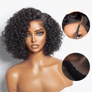 Perruques à dentelle frontale HD Bob tendance les plus vendues, fibre haute température, douce, naturelle, moelleuse, lisse, brésiliennes, vietnamiennes, 10 pouces - Product Image 3
