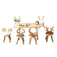 Moetry Offre Spéciale ensemble de Table en bois massif pour enfants, chaise d'animal, pour Center d'apprentissage précoce, garderie