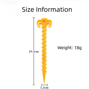 Estacas para Tienda de Campañ<span class=keywords><strong>a</strong></span> Personalizables al por Mayor, Estacas de Plástico con Rosca de Cuerno de Oveja, Resistentes al Viento, para Exteriores, para Playa - Product Image 2