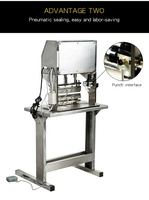 Machine à sceller à pédale à chaleur directe pour sacs à double feuille chauffante modèle CHENHE QF-600X2, imprimante de codes, boîtier en acier inoxydable 304, CE