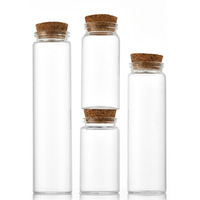 Tube en verre de 37 mm avec bouchon en liège, tube à essai en verre borosilicate personnalisé de 30 mm et 47 mm avec bouchon en liège