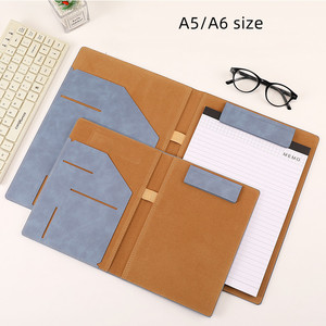 2025 thiết kế mới A4 Kích thước PU da thư mục tập tin danh mục đầu tư với Magnetic Binder Clip biểu tượng tùy chỉnh A4 có thể làm với A4 ghi chú - Product Image 5