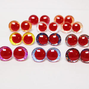 Ojos de seguridad 3D con purpurina roja para tejer a ganchillo con arandelas - Product Image 2