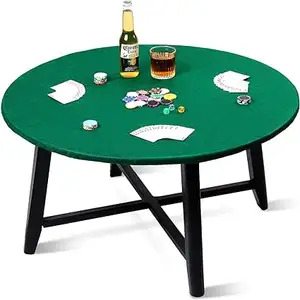 定制毛毡卡游戏桌盖圆形桌布扑克桌盖弹性游戏桌顶垫