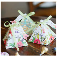 Boîte de bonbon de mariage demoiselle d'honneur avec logo personnalisé emballage hexagonal en carton vert or rouge pour le type de dossier feuille de chocolat sucré - Product Image 5