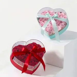 Mother's day heart shaped rose gift box wholesale bridesmaid cajas de regalo flower box for flowers and chocolates