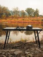 Table pliante d'extérieur pêche pique-nique table de camping hauteur réglable plage loisirs table pliante portable