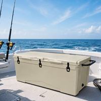 Glacière rotomoulée moderne personnalisée 240QT avec roues et poignée de traction, isolée pour le stockage de nourriture et de canettes lors de la chasse et de la pêche