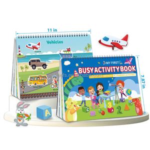 Enfants Mini aléatoire Mandarin trafic sirène <span class=keywords><strong>ferme</strong></span> Animal laminé Velcro autocollants livre occupé livre pour les tout-petits 1-3 - Product Image 6