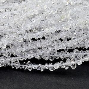 Perle di Quarzo Diamante Herkimer, Cristalli Irregolari a Doppia Terminazione Naturali per Creazione di Gioielli, (1-4)x(4-6)mm, 38cm 15" - Product Image 4
