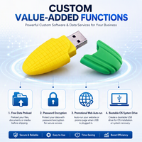 Flash Drive USB 2.0 Bentuk Jagung Logo Kustom Plastik 8GB-64GB Garansi 3 Tahun Baru untuk Hadiah Promosi Pertanian