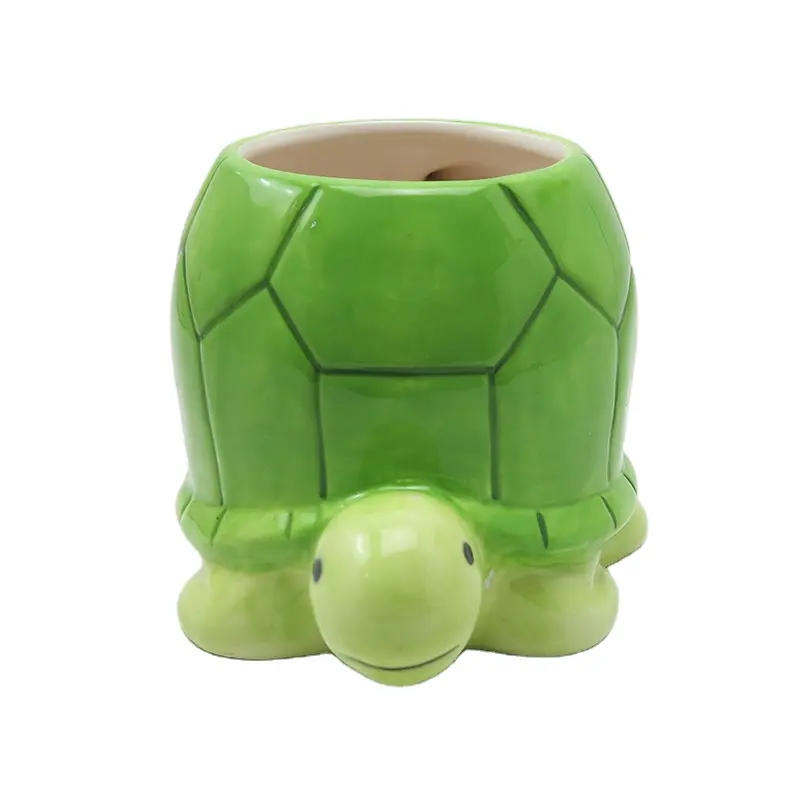 3D yaratıcı hayvan yeşil kaplumbağa su kupası hediye için