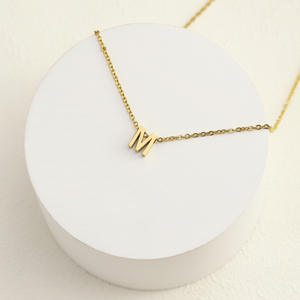 KISSWIFE Collar con Colgante de Acero Inoxidable Perforado, Cadena Corta con Letras Iniciales, 26 Letras en Inglés y Apellido - Product Image 4