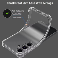 Coque de téléphone en TPU transparent noir avec coins renforcés pour Samsung Galaxy S26 S25 S24 S23 S22 S21 Plus, fine, douce au toucher, antichoc, protection arrière