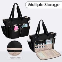 Sac fourre-tout pour ordinateur portable grande capacité pour femme, sac à main de travail multi-poches en polyester pour le bureau, les voyages et les trajets quotidiens, usine OEM BSCI