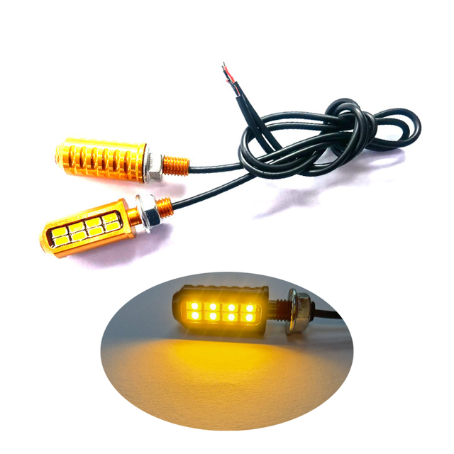 12V LED DRL Amber Motorcycle Brake Lamps Car Eagle Eye Light 5630 8SMD Indicator Taillights for Motorcycle Accessories