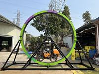 Manège en acier pour fête foraine, équipement d'amusement extérieur non motorisé, vélo rotatif à 360 degrés, certifié ISO CE, capacité 500 kg