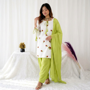 Conjunto de Salwar y Kurta Farshi para Mujer, Sin Arrugas, Estilo Tradicional Chino, Holgado, para Bodas y Fiestas, Shivam Hub - Product Image 1