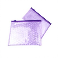 Sac à bulles en PVC avec fermeture éclair, transparent, résistant à l'humidité et à la pression, peut être imprimé avec un logo en différentes couleurs