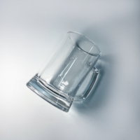 Verre à bière classique transparent 400 ml en verre cristal soufflé à la bouche, marque JL, pour les fêtes - Collection 2026