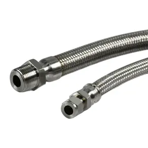 Hikelok 3100 psi ad alta pressione Swagelok tipo 1/4 'OD NPT tubo flessibile in metallo intrecciato intrecciato