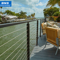 Poteau en câble métallique en acier inoxydable 304/316 BNS moderne et facile à installer pour balustrade de terrasse ou de balcon intérieure/extérieure