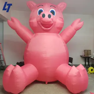 Cerdo inflable gigante, cerdo rosa, adorno de cerdo atractivo, H225