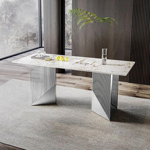 Ensemble <span class=keywords><strong>de</strong></span> salle à manger SUKE pieds originaux <span class=keywords><strong>de</strong></span> style luxueux meubles <span class=keywords><strong>de</strong></span> salle à manger bon marché tables <span class=keywords><strong>de</strong></span> salle à manger en dalles d'acier inoxydable - Product Image 2