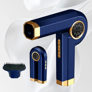 Sèche-cheveux portable pliable 1400W à moteur AC, multi-vitesses, faible bruit, ions négatifs, air chaud/froid, affichage LED pour usage commercial - Product Image 1
