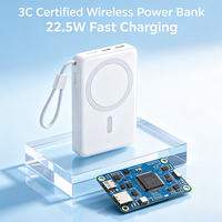 Batterie externe magnétique sans fil 22,5 W certifiée 3C, conception de traitement SMT PCBA, personnalisation ODM OEM intégrée disponible