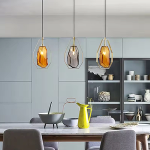 Hot Sale Modern Luxury Single Head Brown Glass Pendant Light Single Switch Controlled Restaurant <b>Room</b> Iron Frame <b>AC</b> Power ODM - Product Image 5