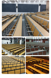 เก้าอี้แถวห้องมัลติมีเดียห้องบรรยายเก้าอี้หอประชุมโต๊ะและเก้าอี้ไม้เนื้อแข็งโลหะเก้าอี้แถวห้องบรรยาย - Product Image 2