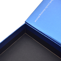 Boîte en papier rigide imprimée avec logo personnalisé carton pliable recyclable pour vêtement chaussure emballage cadeau cadeau aimant noir bleu