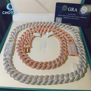 Miami Cuban Link 925 Sterling Silver VVS Moissanite Diamond 15MM <b>Iced</b> <b>Out</b> Cuban Link <b>Chain</b> Buss Down Hip Hop Jewelry Necklace - Product Image 6
