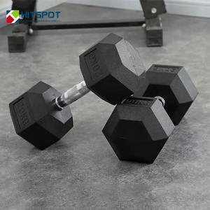 <span class=keywords><strong>Prix</strong></span> usine Gym Fitness Haltérophilie Équipement 2.5-50kg Hex Caoutchouc Enduit Solide En Fonte Haltères 5kg Poids Ensemble - Product Image 2