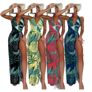 Custom Vrouwen Bodysuit Bikini 'S Strandkleding Zwemkleding Badpak Jurk Sexy Dames Eendelig Badpak Met Bijpassende Sarong