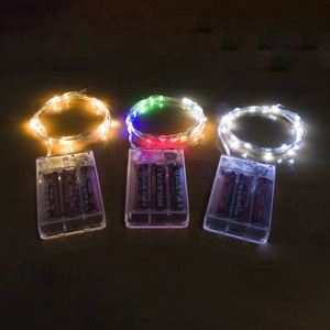 Guirnalda de <span class=keywords><strong>Luces</strong></span> LED de Cobre de 2m/3m/4m/5m/10m, Funciona con Pilas AA, Decoración Navideña para Fiestas, Bodas y Manualidades - Product Image 2