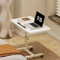 Table d'ordinateur portable manuelle à manivelle, réglable en hauteur, table d'appoint pour canapé, petite table d'ordinateur mobile, table de travail et d'étude relevable pour lit