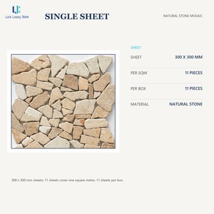 Mosaïque de pierres naturelles Luca Cream Mix Rubble |   Pavés en galets <span class=keywords><strong>pour</strong></span> terrasses, cours, allées de jardin et sols d'angle de lecture - Lot en vrac - Product Image 1