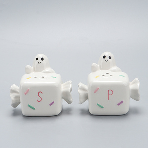 Bonita Bandeja de Cerámica con Diseño de Fantasma de 3 Secciones - Plato Dividido para Aperitivos con Diseño de Dulces y Piruletas, Plato para Fiesta de Halloween - Product Image 4