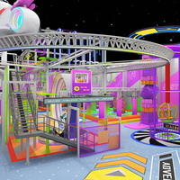 Soluciones de Juego Interior para Niños, Personalizadas, Comerciales, Escolares, con Temática Espacial, Tobogán Grande, Área de Juegos Interior para Centros Comerciales