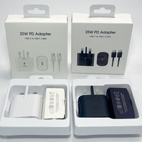 Adaptador de Corriente Tipo-C PD de 25W para S21-S26, Enchufe EU/UK, Carga Rápida