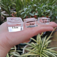 Mini boule de cristal carrée Transparent 2,5 c/3cm, support à boules en cristal, vente en gros, livraison gratuite