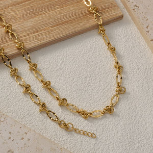 Ensemble collier et bracelet en acier inoxydable plaqué or 18 carats, étanche, minimaliste, délicat, classique, bijoux de mariage et de fête pour femmes - Product Image 4