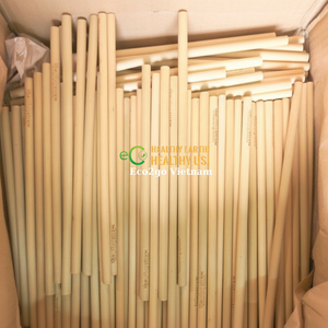 Pajitas desechables de bambú ecológicas de alta calidad, embalaje OEM personalizable, buen precio, hecho en Vietnam - Product Image 1