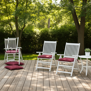 ชุดหมอนอิงผ้าอ็อกซ์ฟอร์ดสีแดงไวน์สำหรับใช้งานกลางแจ้ง 4 ชิ้น รูปทรงสี่เหลี่ยมผืนผ้า กันน้ำ ถอดซักได้ เหมาะสำหรับการใช้งานกลางแจ้ง - Product Image 2