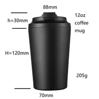 Vente en gros de tasses à café isothermes en acier inoxydable SS304 de 12 oz, gobelets de voyage réutilisables pour la bière avec logo personnalisé pour cadeaux